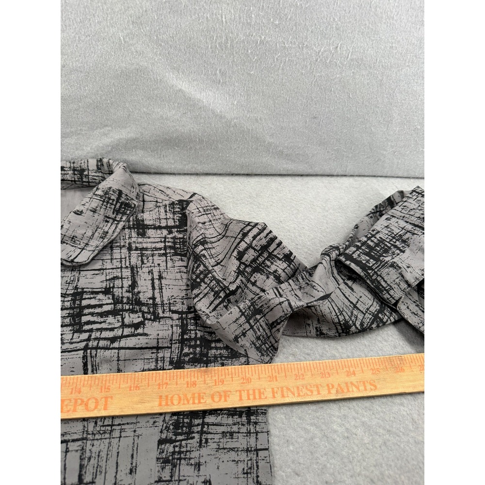 Comfy USA Shirt Women L Tunic Top Black Gray Art To Wear Lagenlook Abstract - Picture 8 of 12